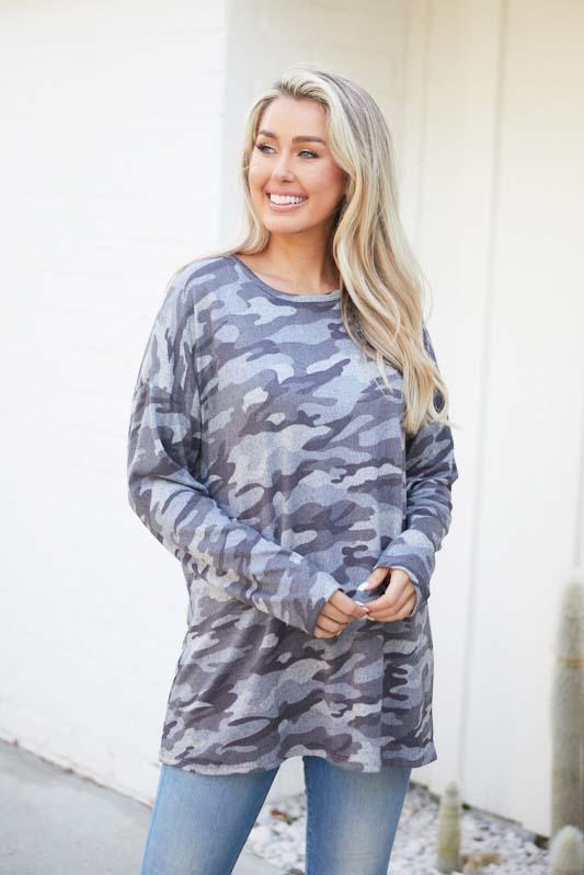 Camo Grey Long Sleeve Kit Top