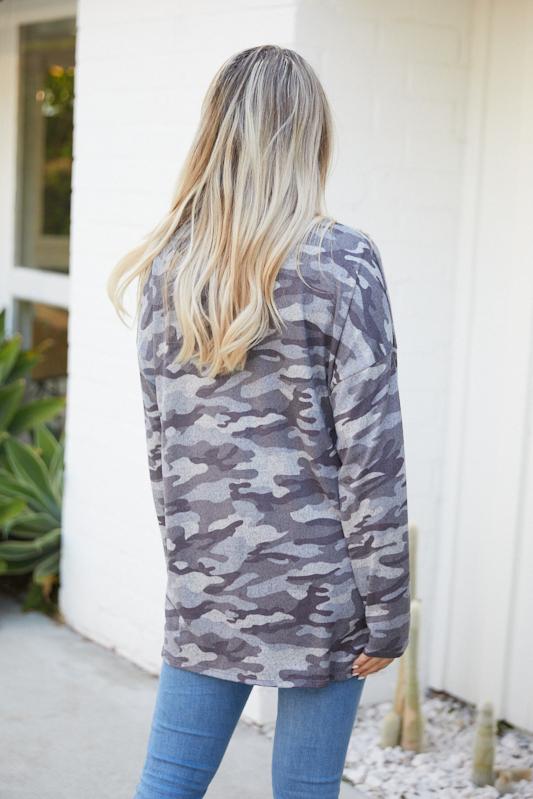 Camo Grey Long Sleeve Kit Top