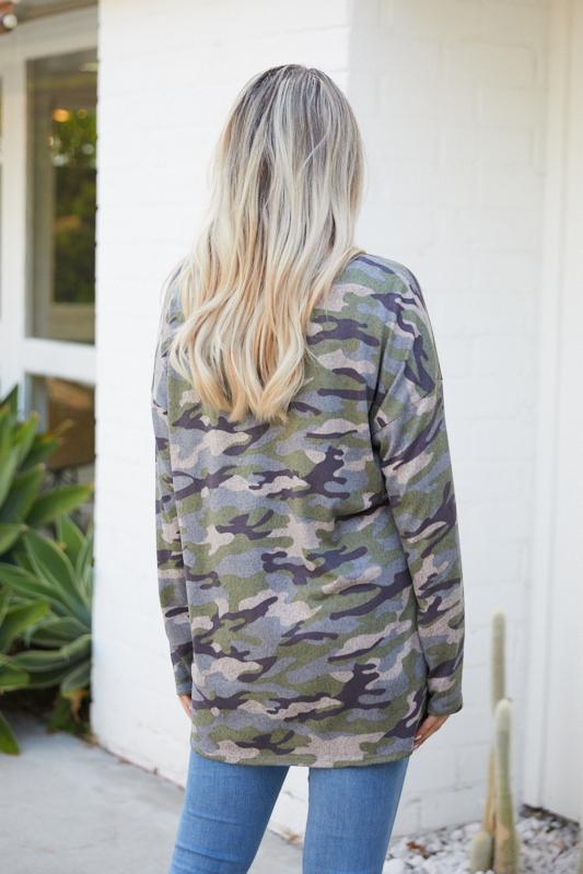 Camo Olive Long Sleeve Kit Top