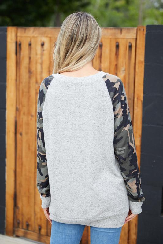 Light Grey Camo Knit Hoodie